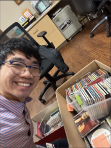 Kai organizing CDs